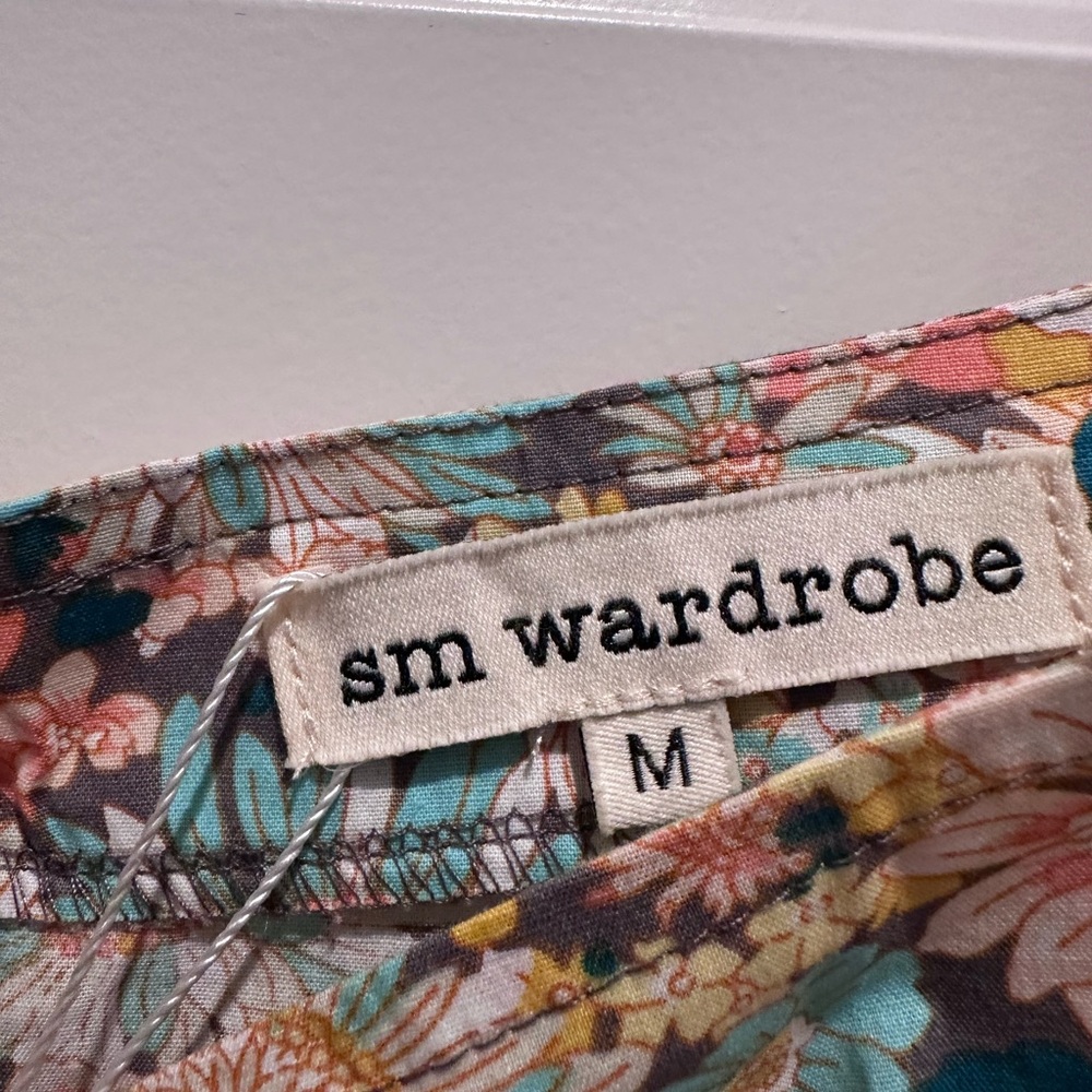 NWT SM Wardrobe‎ Sleeveless Cotton Colorful Floral Dress Size Medium - Picture 3 of 9